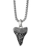 David Yurman Men's Sterling Silver Shark's Tooth Amulet With Pave Black Diamonds