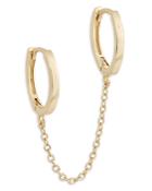 Adina's Jewels Chain Linked Double Huggie Hoop Earrings