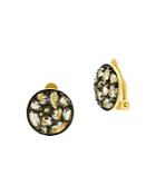 Freida Rothman Rose D'or Pave Cluster Clip-on Earrings