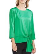 Vince Camuto Satin Tie-front Top
