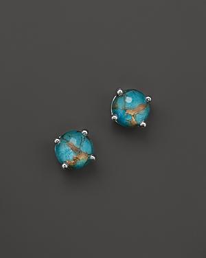 Ippolita Sterling Silver Rock Candy Mini Stud Earrings In Clear Quartz And Bronze Turquoise