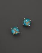 Ippolita Sterling Silver Rock Candy Mini Stud Earrings In Clear Quartz And Bronze Turquoise