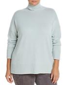 Lafayette 148 New York Plus Cashmere Relaxed Turtleneck Sweater
