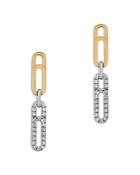Bloomingdale's Diamond Paperclip Drop Earrings In 14k White & Yellow Gold, 0.35 Ct. T.w. - 100% Exclusive