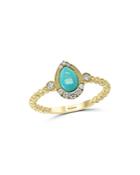 Bloomingdale's Turquiose & Diamond Beaded Ring In 14k Yellow Gold - 100% Exclusive
