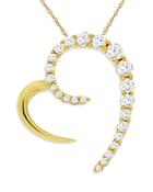 Bloomingdale's Diamond Open Heart Pendant Necklace In 14k Yellow Gold, 0.42 Ct. T.w. - 100% Exclusive