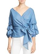 Do And Be Chambray Wrap Top
