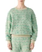 St. John Contrast Trim Tweed Sweater