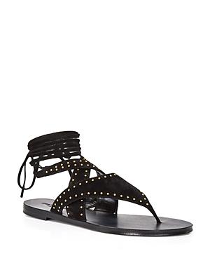 Yves Saint Laurent Women's Gia Ankle Tie Studded Sandals