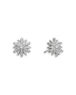 David Yurman Sterling Silver Petite Starburst Stud Earrings With Diamonds