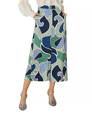 Marella Gelly Swirl Print Cropped Pants