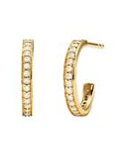 Michael Kors Pave Mercer Link Mini Huggie Hoop Earrings In Sterling Silver, 14k Gold-plated Sterling Silver Or 14k Rose Gold-plated Sterling Silver