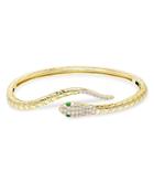 Adinas Jewels Snake Bangle Bracelet In 14k Yellow Gold Plated Sterling Silver
