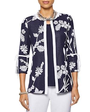 Misook Botanical Jacquard Knit Jacket
