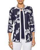 Misook Botanical Jacquard Knit Jacket