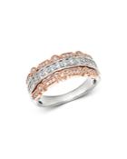 Bloomingdale's Diamond Three Row Band In 14k White And Rose Gold, 0.50 Ct. T.w. - 100% Exclusive