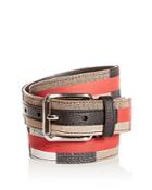 Burberry Fife Striped Check Belt