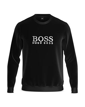 Hugo Boss Velour Logo Embroidered Sweatshirt