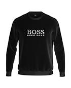 Hugo Boss Velour Logo Embroidered Sweatshirt