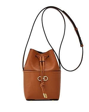 Salvatore Ferragamo Gancini Mini Leather Bucket Bag