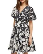 French Connection Bamba Devore Floral Mini Dress