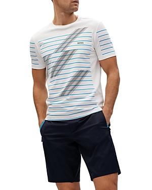 Boss Cotton Stretch Stripe Logo Graphic Tee