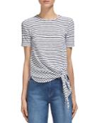 Whistles Striped Side-tie Tee