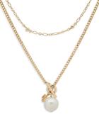 Lauren Ralph Lauren Double-strand Imitation Pearl Pendant Necklace, 18