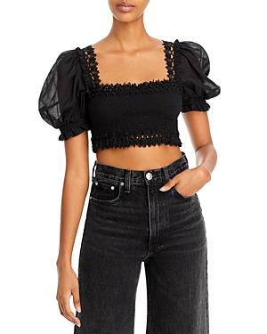 Charo Ruiz Ibiza Judy Cropped Puff Sleeve Top