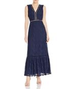 Aqua Sleeveless Lace Maxi Dress - 100% Exclusive