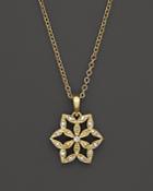 Mizuki 14k Yellow Gold Diamond Flower Crest Necklace, 16