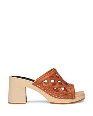 Swedish Hasbeens Women's Basket Weave High Heel Clog Sandals
