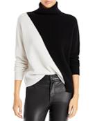 Alice And Olivia Jacob Diagonal Color Blocked Cashmere Sweater