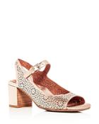 Gentle Souls By Kenneth Cole Women's Cheryl Floral Cutout Leather Block-heel Sandals