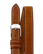 Michele Saddle Calfskin Leather Double Wrap Watch Strap, 18mm