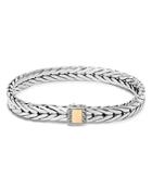 John Hardy Sterling Silver & 18k Bonded Yellow Gold Modern Chain Woven Bracelet