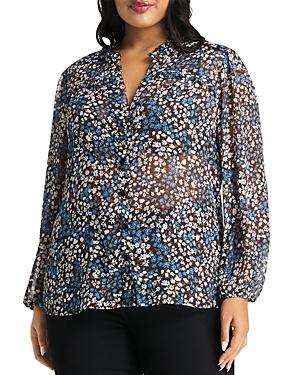 Estelle Plus Tulip Fields Chiffon Blouse