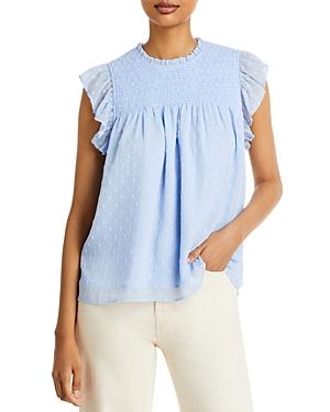 Aqua Swiss Dot Smocked Top - 100% Exclusive