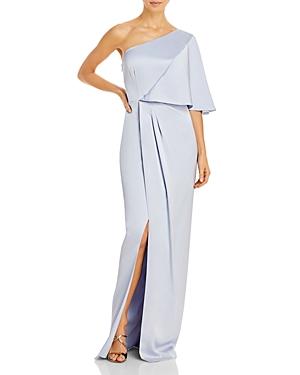 Aidan Mattox Draped One Shoulder Gown
