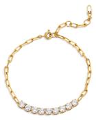 Nadri Zoe Cubic Zirconia Link Bracelet In 18k Gold Plated
