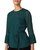 Hobbs London Melodie Metallic Tie Waist Top