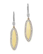 Meira T 14k Yellow & White Gold Diamond Oblong Disc Drop Earrings