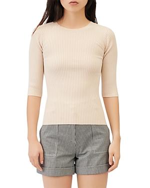 Maje Mandy Ribbed Back-cutout Top