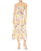 Ml Monique Lhuillier Floral Chiffon Midi Dress