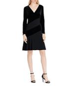 Lauren Ralph Lauren Color-block Velvet Dress