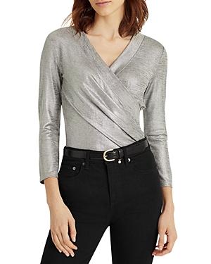Lauren Ralph Lauren Metallic Wrap Top