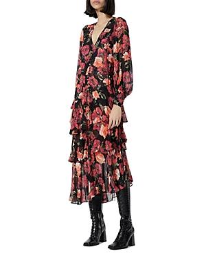 The Kooples Floral Print Midi Dress