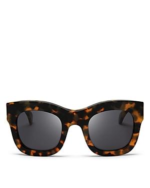 Illesteva Hamilton Oversized Thick Rim Square Sunglasses, 49mm