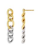 Adinas Jewels Half And Half Miami Curb Chain Drop Earrings