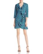 Alison Andrews Ruffle-trimmed Floral-print Wrap Dress